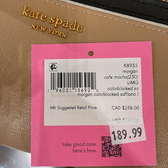 Kate Spade Morgan Colorblocked Zip-around Continental Wallet Cafe Mocha 
NWT - Picture 11 of 16